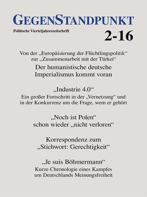 cover image of GegenStandpunkt 2-16